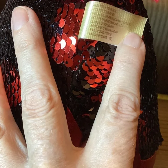 Valentines Black and Red Hearts Sequin DACHSHUND Reverse Plush Dog Weiner Retro - Picture 6 of 6